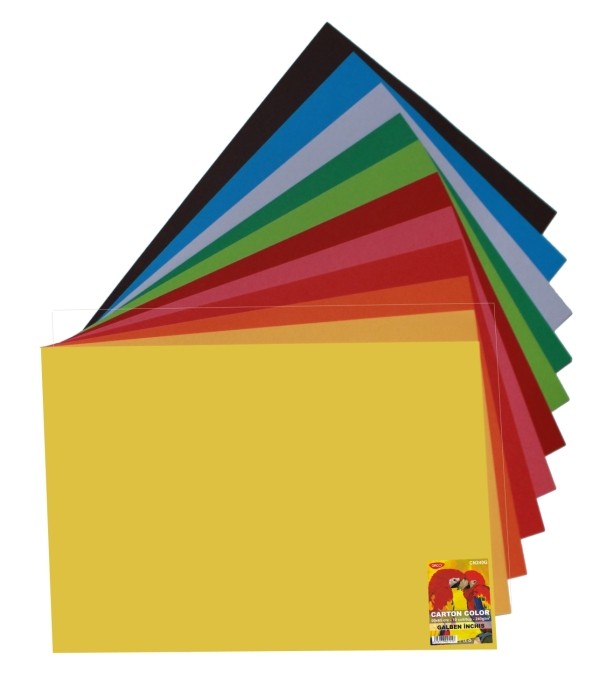 Set 10 coli carton colorat 270 gr 70x100 Daco Maro - imagine 14